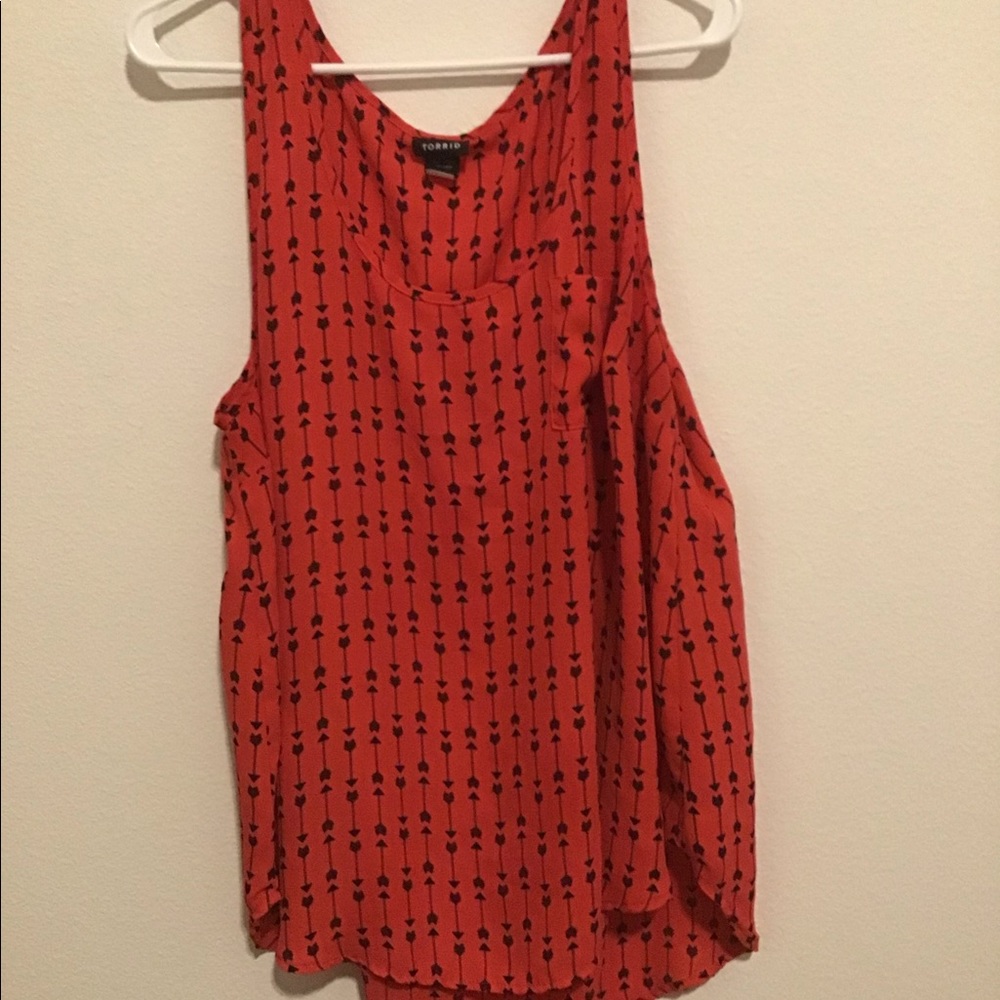 Red and black top